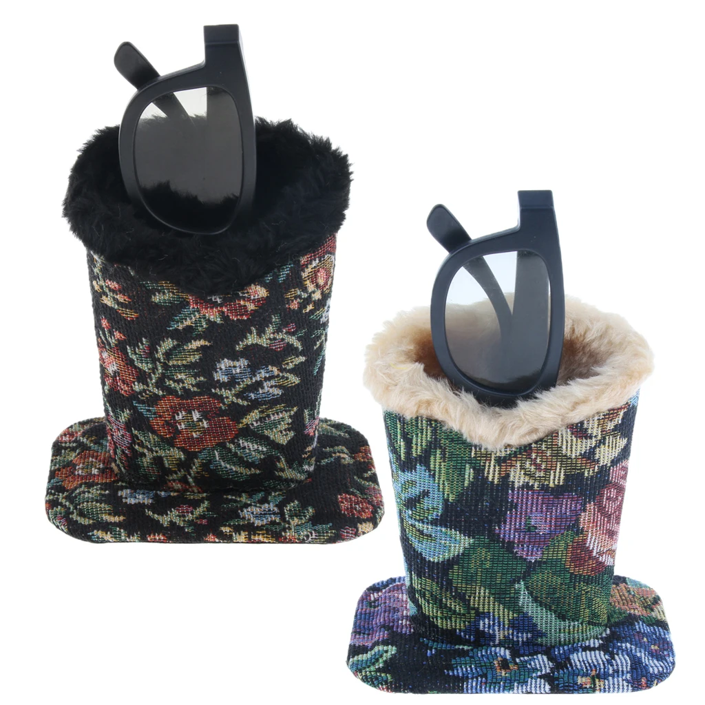 Anti-Scratch Plush Lined Eyeglasses Sunglasses Eyewear Holder Cases Cotton Upright Desk Organizer for Home Office School