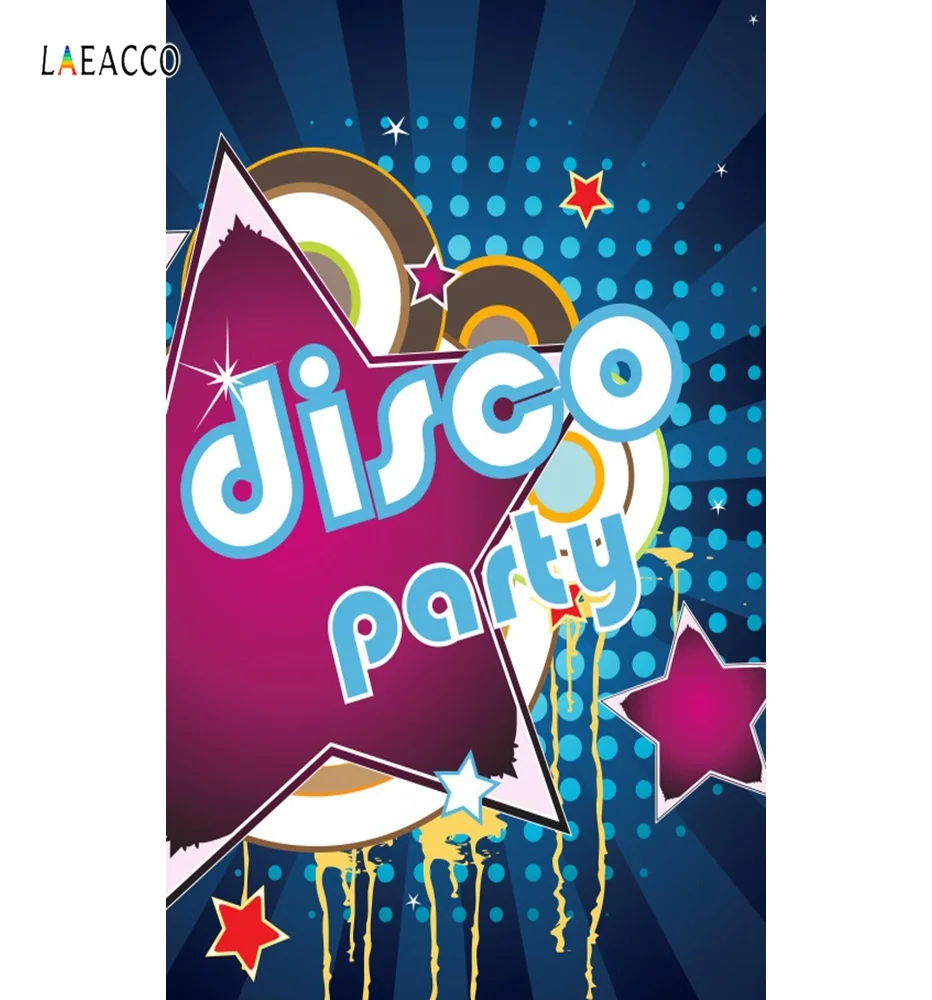 Laeacco Vinyl Backgrounds For Photography Disco Party Celebration Baby Cartoon Music Poster Photo Backdrops Studio | Электроника