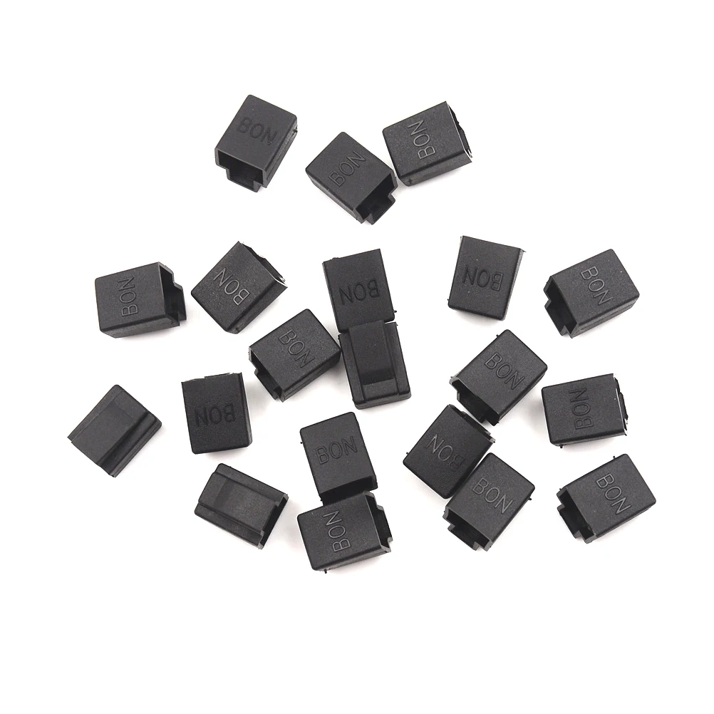 

20pcs Black RJ45 Crystal Head Cover Network Plug Anti Dust Protector Cover Cap