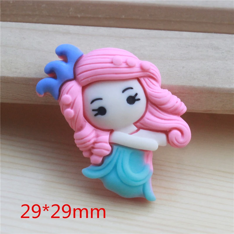 20Pcs Cartoon Mermaid Cute Hair Clips Mickey Resin Princess DIY Resin Baby Headbands Mini Pattern Applique Headwear Accessories - Цвет: 1-20pcs