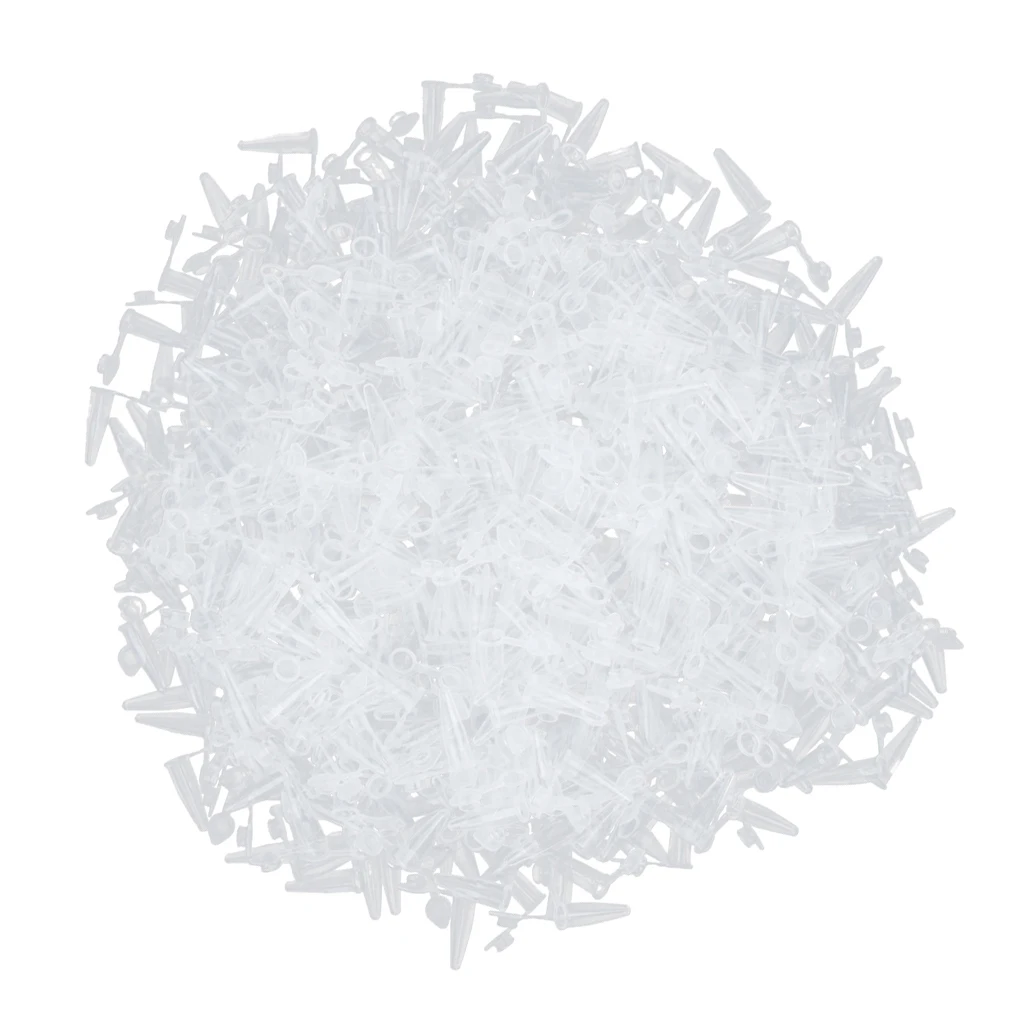 1000 X 0.2 Ml Plastic Microcentrifuge Reagent Tubes with Snap Caps,