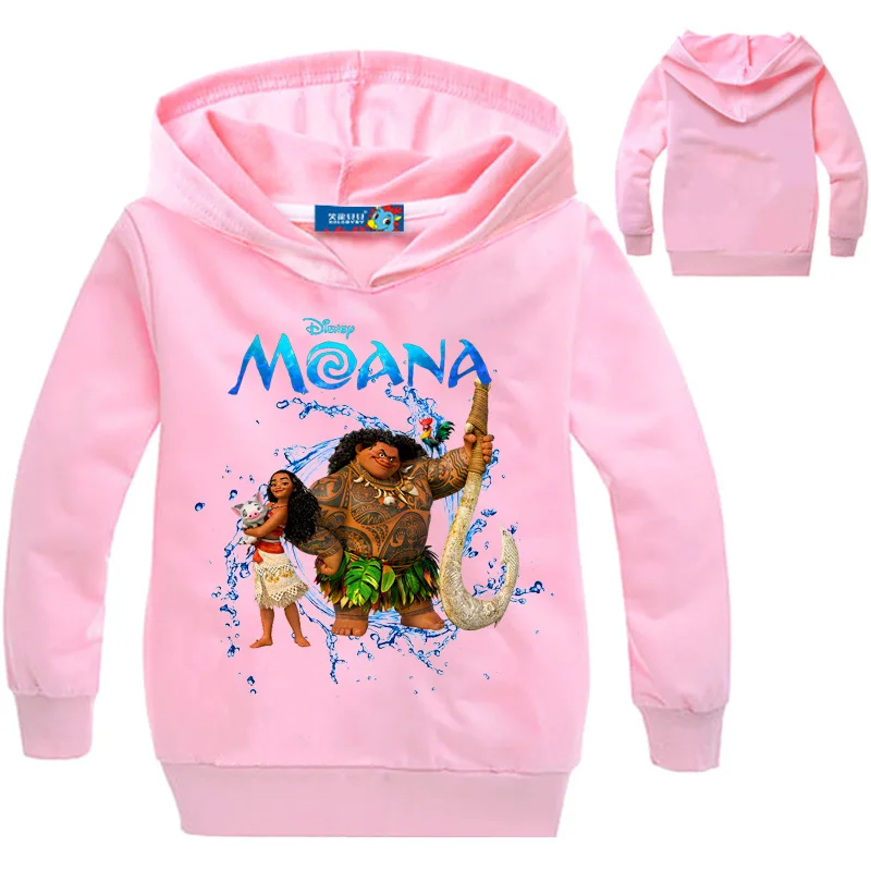 Moana/повседневные толстовки для мальчиков и девочек; сезон весна-осень; хлопковые короткие детские толстовки; детская одежда; свитер с длинными рукавами