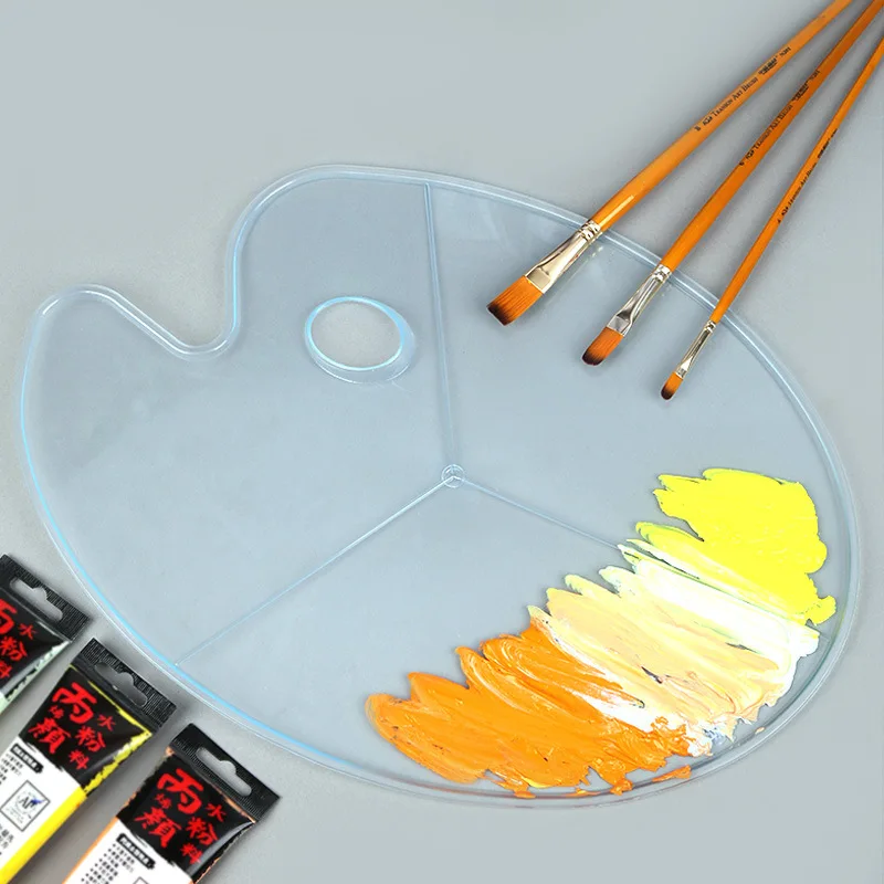 ZHONGSHENG Pure Leucorrhea Hand 43 X 30cm Oval B3 Three-Line Plastic B2 Palette Transparent Pigment Color Palette
