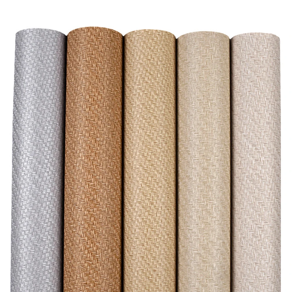 Modern Solid Color Straw Linen Wallpaper PVC Brown Grey Wall Paper Roll Living Room Bedroom TV Background Wall Home Decor Simple 20 pcs kraft envelope invitation card envelopes documents organizers brown ties blessing simple packing paper calligraphy