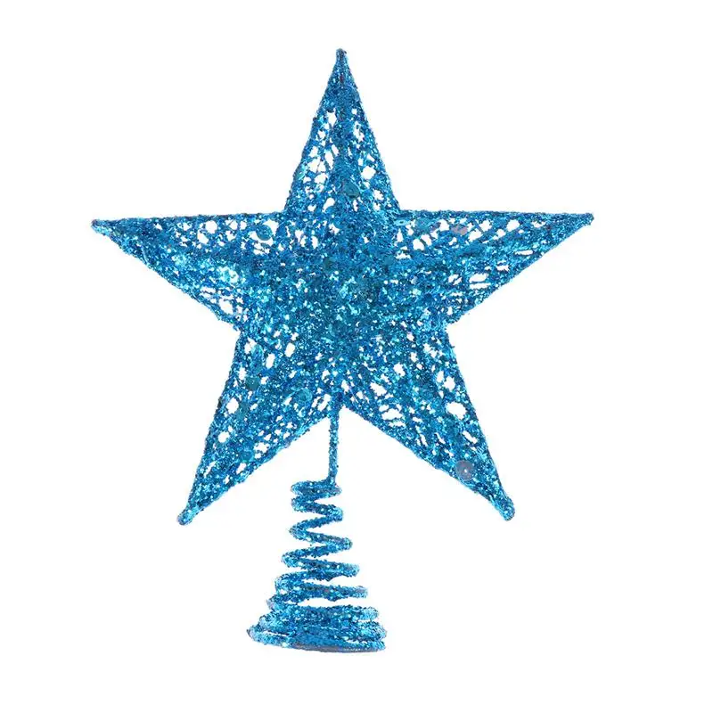 25cm Blue Рождественская Елка Топ сверкающие звезды висят Рождественский Декор, орнамент тройки Топпер рождественские Принадлежности Декор рождественской елки - Цвет: 25cm Blue