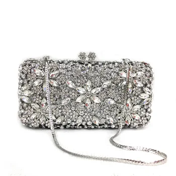 

2020 simple fashion rhinestone bag wispy metal crystal evening bag with diamonds ladies clutch bridal diamond bag