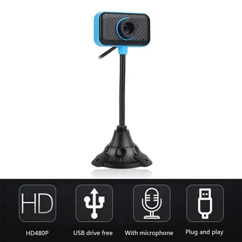 

USB Desktop Laptop Online Course Wired Digital Camera with Microphone Webcam for Laptop Desktop Computer Accessory