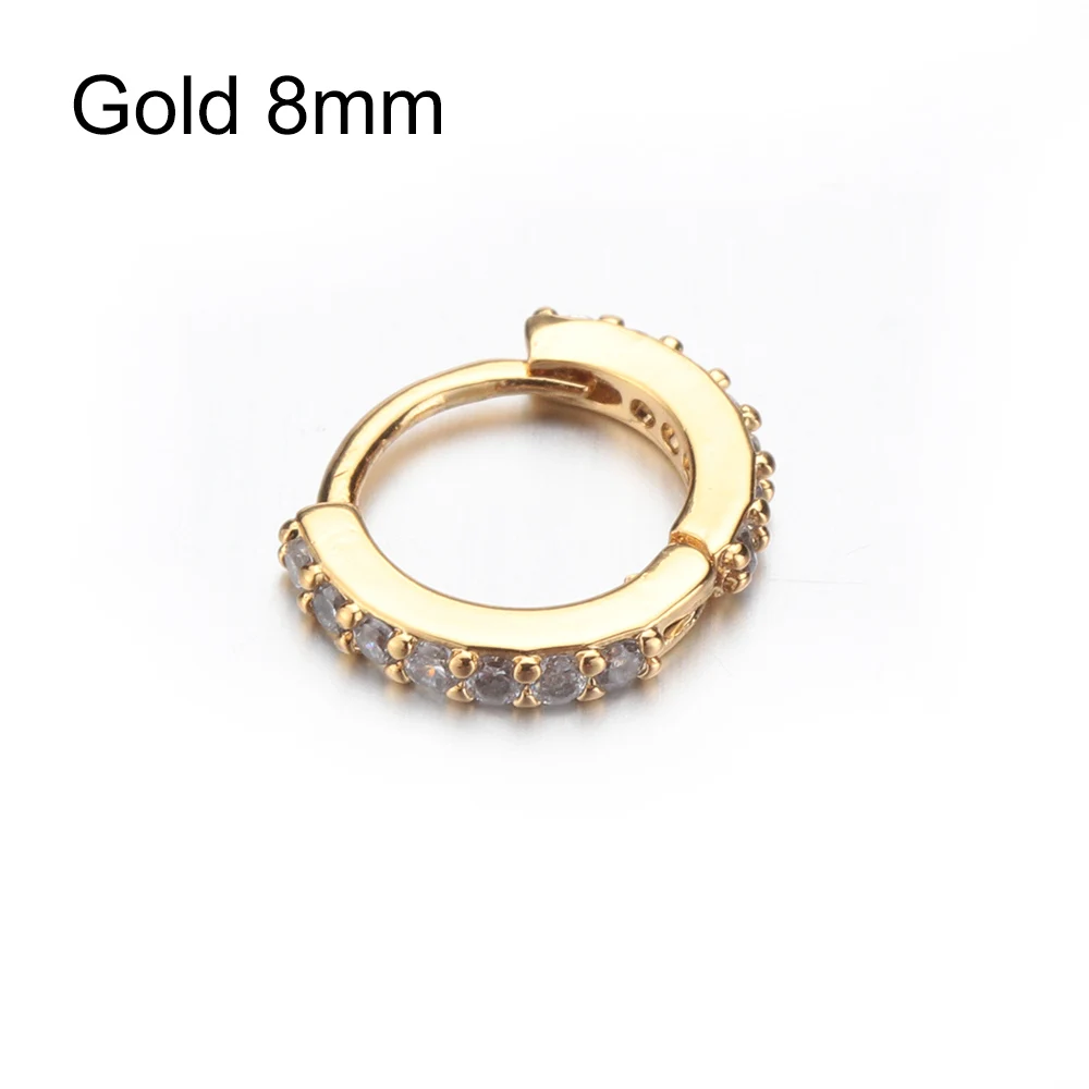 Gold 8mm 1 предмет; Новинка; в стиле «панк» спиральный для хряща серьги козелок Daith раковины уютно Huggie Hoop кольцо для носа и уха ювелирные изделия для пирсинга 6/8/10 мм - Окраска металла: Gold 8mm