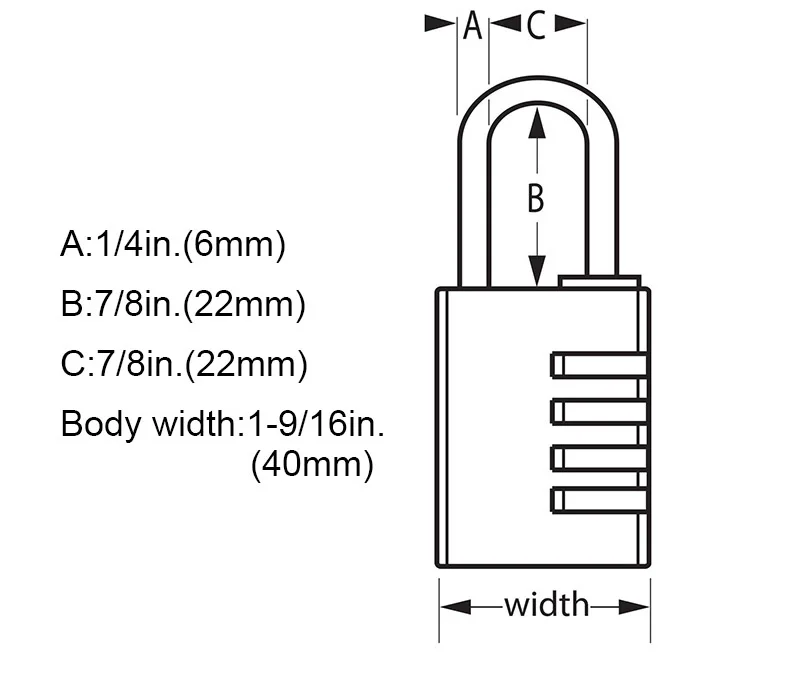 Master Lock 643D Combination Padlock Solid Metal Anti-theft 4-Digit Password Lock for Suitcase Luggage Bag Travel Code Locks (66)