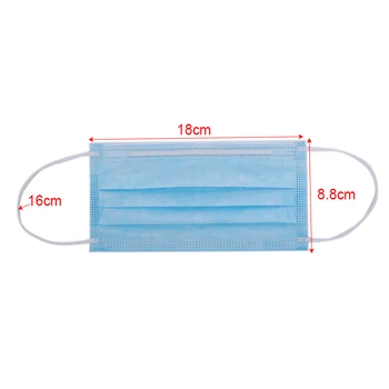 

New Hot Useful 50Pcs Blue Anti-dust Safe Breathable Mouth Mask Disposable Ear Loop Non-Woven Fabric Face Masks Health Care