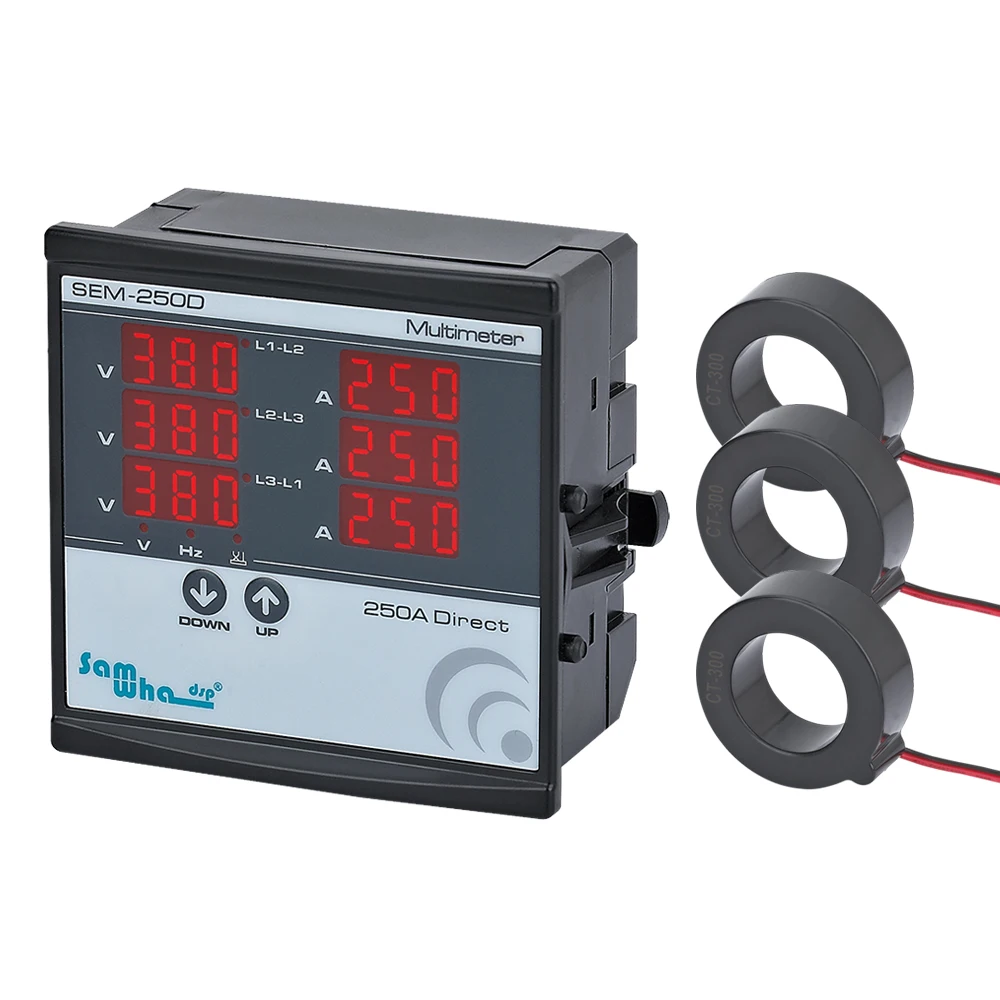 Samwha-Dsp SEM-XXD Digital Multimeter, Contains 3 C.T, Three Phase Volt(L-L),(L-N), Ampere ,Frequency, Phase Sequence Display 3