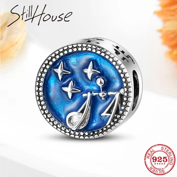 

925 Sterling Silver Charm 12 Constellation Zodiac Libra Bead fit Original Pandora Charms Bracelets Silver 925 Jewerly Making