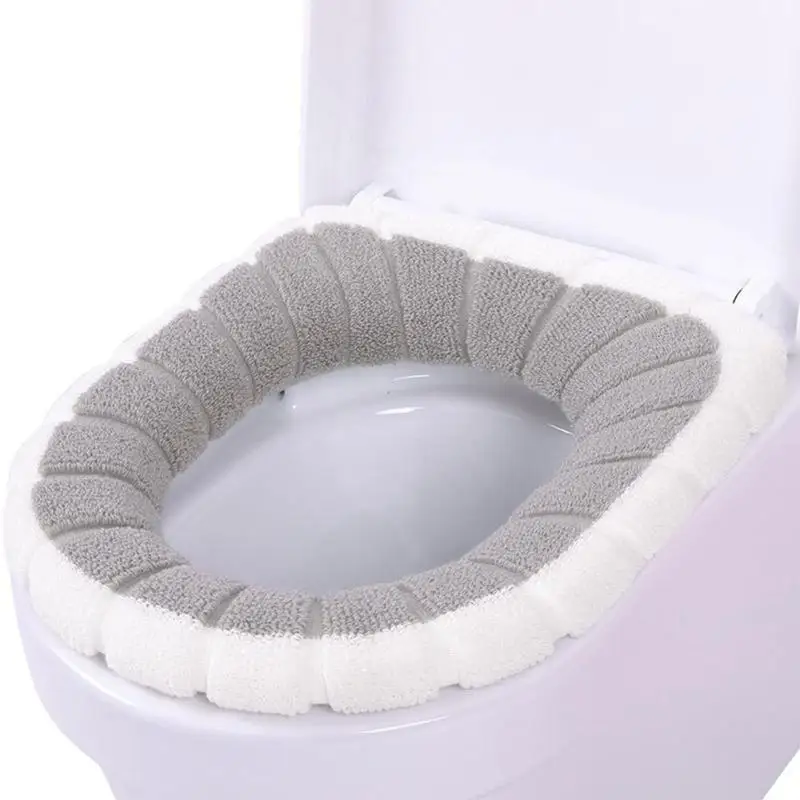 1 Pcs Winter New Two-color Warm Toilet Pad Universal Breathable Cute Toilet Cover Bathroom Accessories - Цвет: A