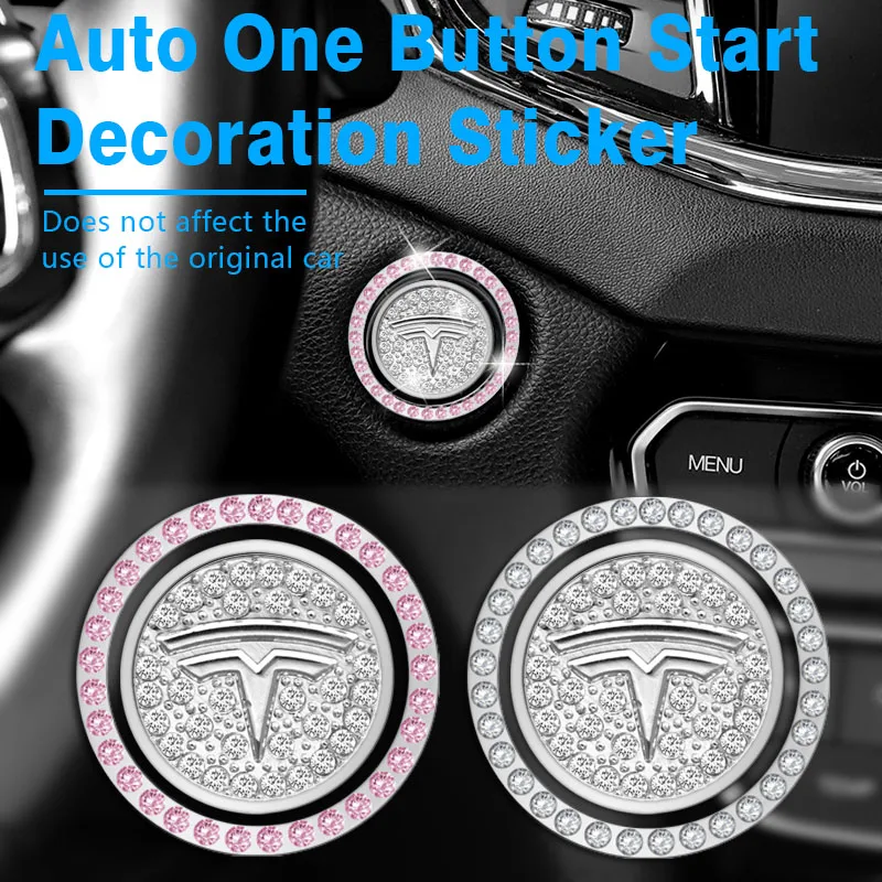 Car Engine Ignition Start Stop Button Decoration Stickers for Tesla Model 3 2021 X Y Style Roadster Auto Accessories | Автомобили и