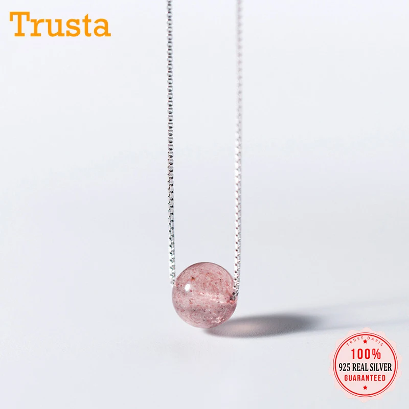 Trusta 2018 100% Φ 8 мм кулон с клубничным кристаллом 40 см короткое ожерелье милый