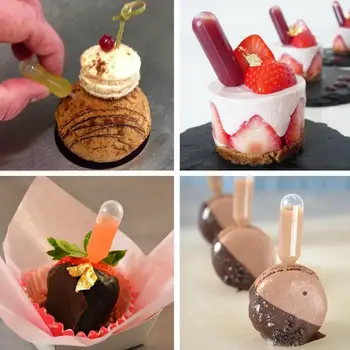 

50pcs/Set 4ml Pipette Dripper Disposable Sippy Cup Cake Ice Cream Jelly Milkshake Macaron Droppers Straw Injection Baking Tools
