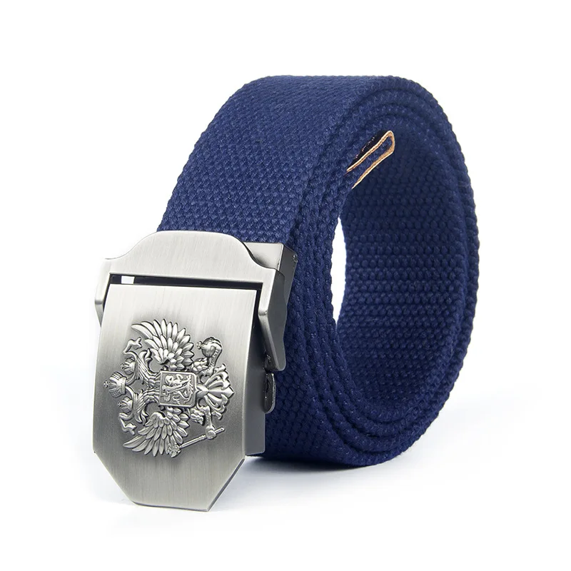 Royal blue Мужской брезентовый ремень военный тактический армейский спецназ поясные ремни для мужчин t Combat мужской повседневный тканый автоматический ремень с пряжкой модный джинсовый ремень - Цвет: Royal blue