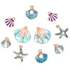 10pcs Ocea Enamel Sea Starfish Shell Conch Hippocampus Charms Colorful Oil Drop Pendant For DIY Jewelry Accessories ► Photo 2/6