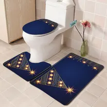 Рождественский коврик с принтом, трехсекционный Набор ковриков для ванной комнаты, поставка товаров