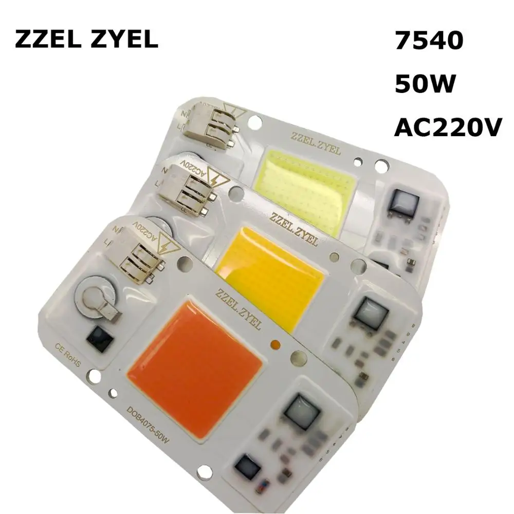 

7540 AC LED COB Module Chip AC220V 20W 30W 50W No Need Driver For DIY Grow Light Full Spectrum 380-780nm Plant Seedling Flower