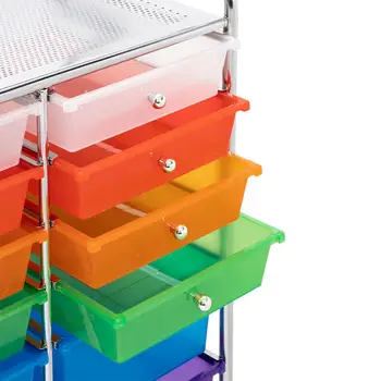 

Multi-Color 12 Drawers Rolling Cart Organizer for home office school with 4 Wheels