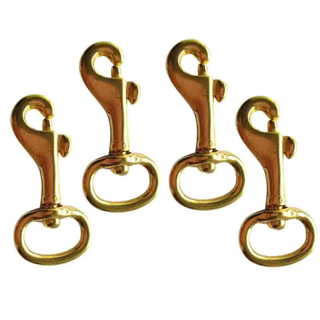 4 PCS 2/3" Swivel Eye Bolt Snap Brass Leather Craft Scuba Diving Accessories