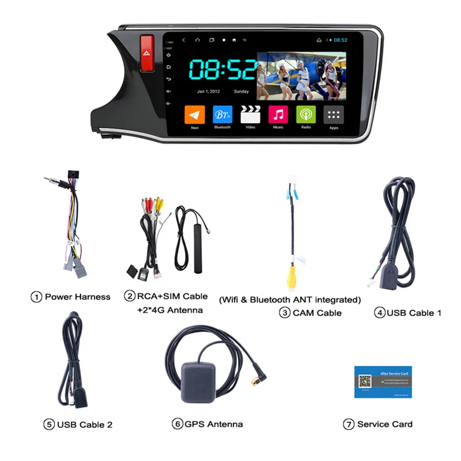 Android 8,1 автомобильный DVD 1din мультимедийная система Navi для Honda City- Автомобильный gps навигатор стерео головное устройство BT SWC wifi - Цвет: 8 Cores
