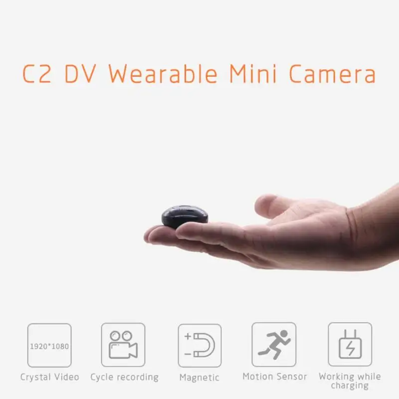 C2-DV Mini 1080p HD WiFi P2P IP камера носимый велосипед Корпус DV камера черный