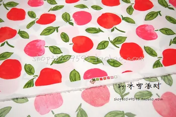 

Cute fruit apple Cotton Fabric Baby Clothes/Diy Handmade Craft Bedding Home Cloth Purse Quilt 100*140cm