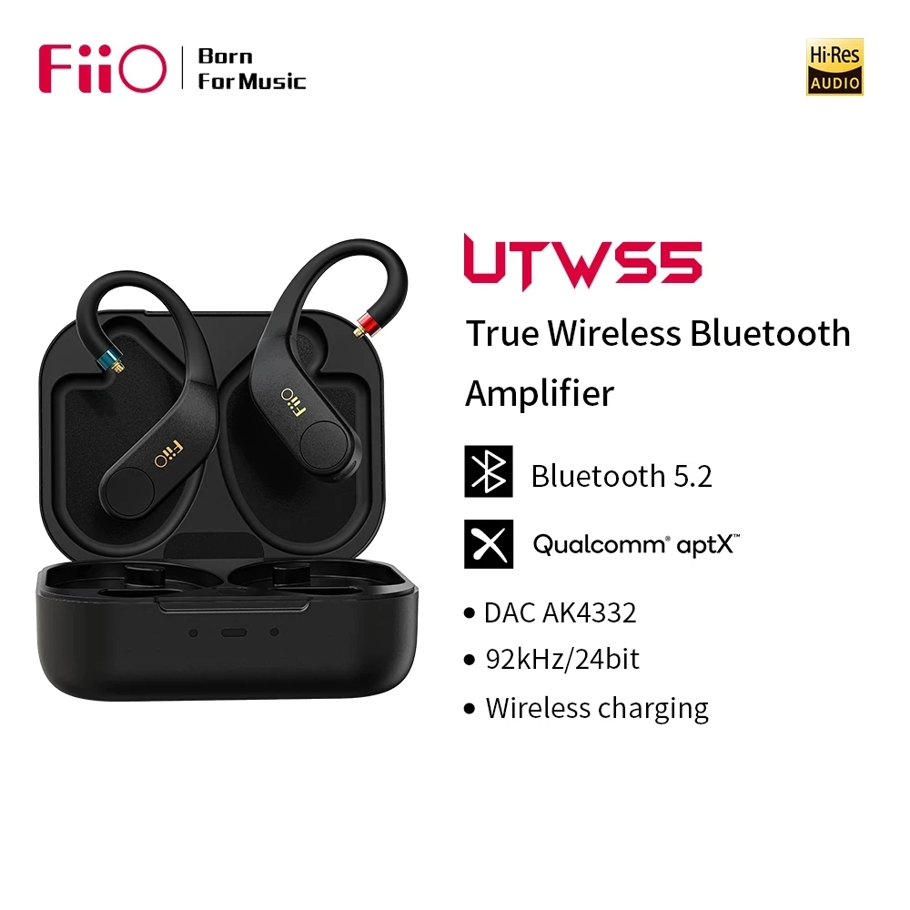 FiiO UTWS5 True Wireless Bluetooth 5.2 Amplifier aptX MMCX/0.78mm Connector with 30 Hours Charging Case | Электроника