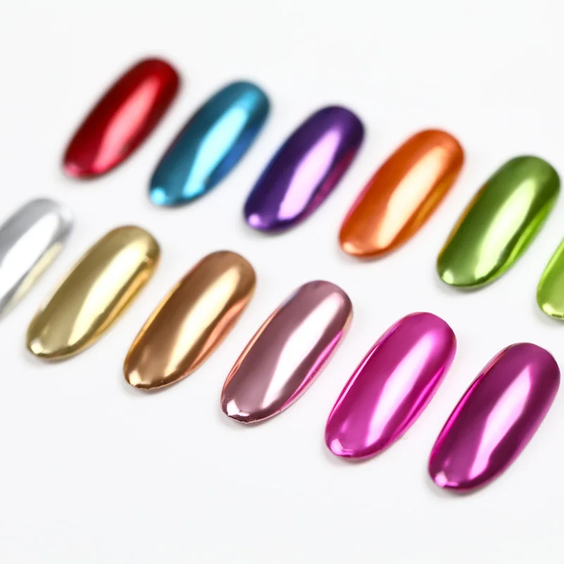 Зеркальный блестящий порошок для ногтей металлический цвет аксессуары для ногтей пигмент порошок пыль цветной дизайн ногтей украшения Дизайн ногтей