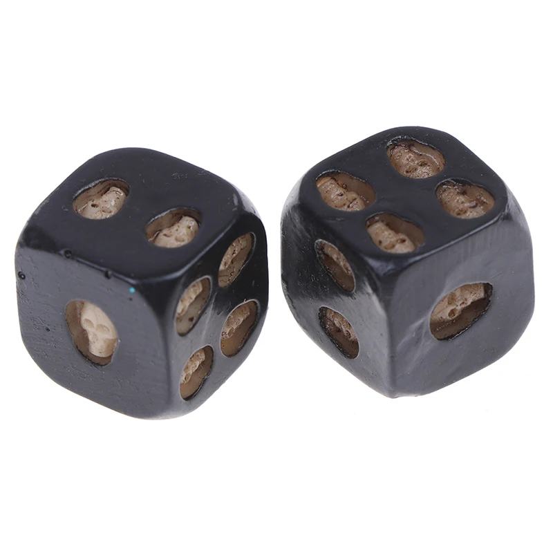 5Pcs/set Resin Black Skull Bones Dice Grinning Skull Devil Poker Dice Six Sided Gambling Club Pub Party Game Toys