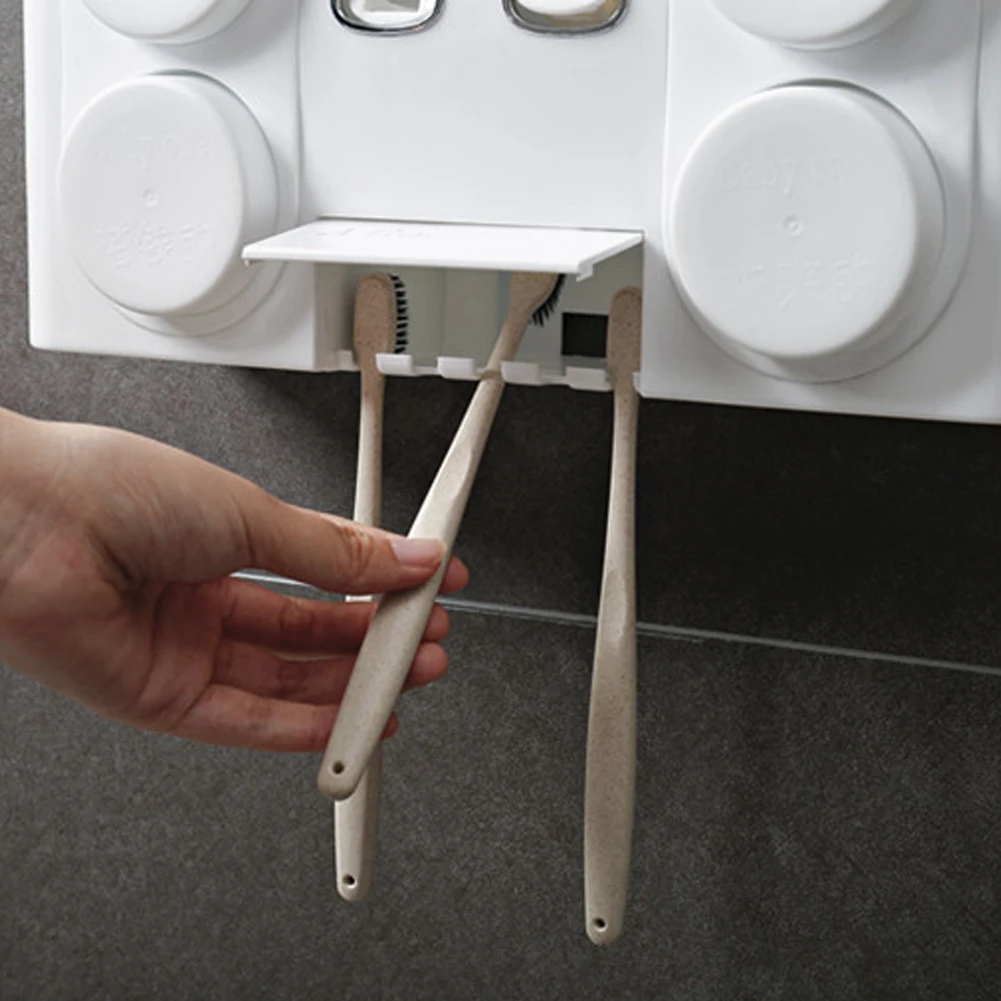 Bathroom Set Cleanser Storage Rack Toothbrush Holder Hair Dryer Rack Toothpaste Dispenser Wall Mount Bathroom Storage Box