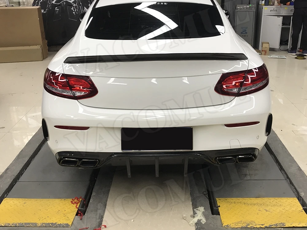 Карбоновое волокно/FRP задний диффузор спойлер для Benz C Class C205 C63 AMG Sport Coupe 2 двери- FD стиль защита Бампера