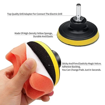 

Supplies Polishing pads 22pcs Set Kit Sponge Wool cushion Waxing Buffing