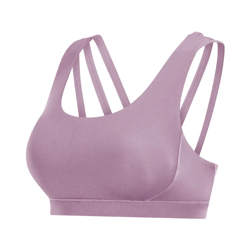 Colorvalue Naked-feel Push Up женские спортивные бюстгальтеры Топ Женская мягкая с ленточками спортивный бюстгальтер для бега Ударопрочный Йога спортивные бюстгальтеры - Цвет: Ash Purple
