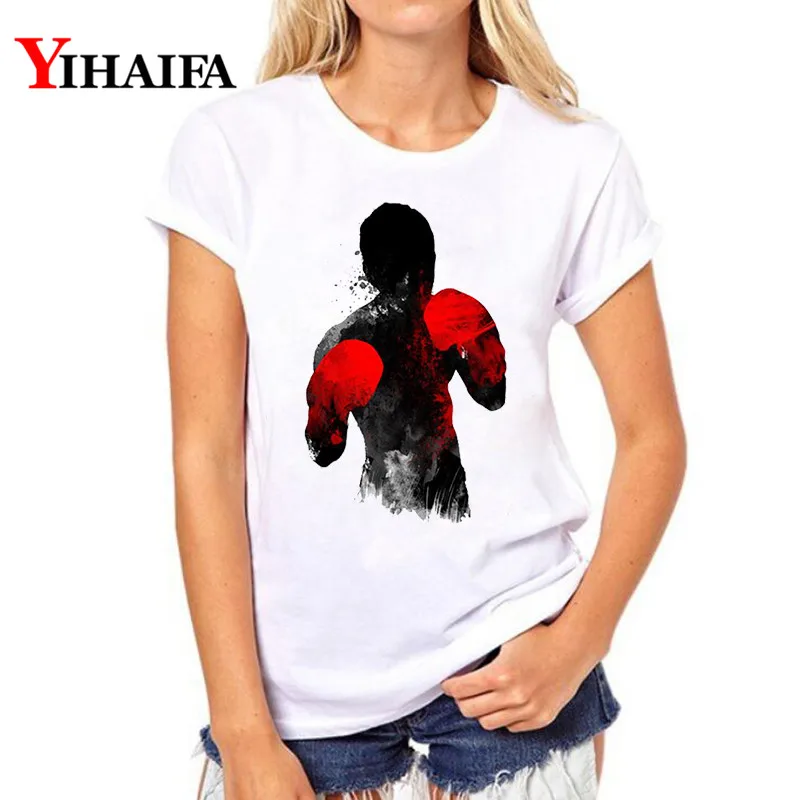 YIHAIFA Новая графическая футболка летняя женская спортивная blusa для бокса Мужская с