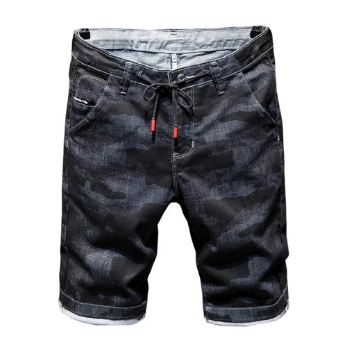 Camo black Летние популярные джинсовые шорты мужские черные камуфляжные прямые тонкие повседневные шорты мужские хлопковые Премиум Большие размеры модные джинсовые шорты - Цвет: Camo black
