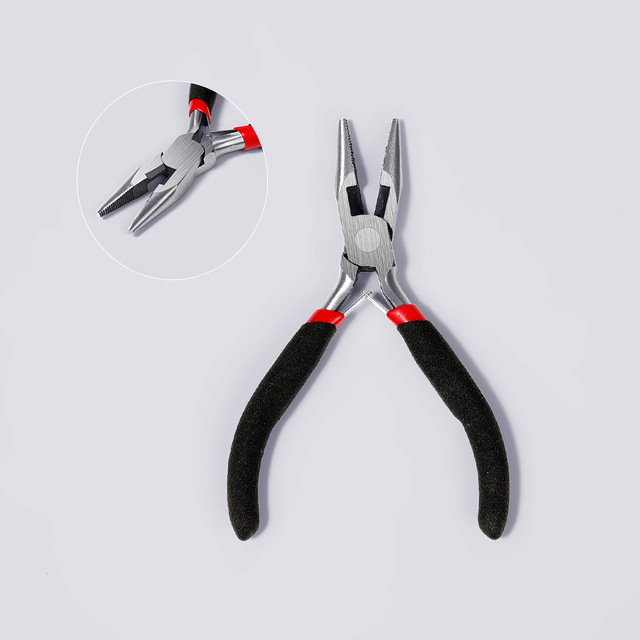 Mini Jewelry Pliers Set DIY Jewelry Making and Fixing Tools Pink Handle with Scissors, Copper Wire Cutting, Oblique Pliers