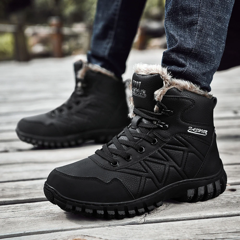 

Motorcycle Boots Waterproof PU Men Snow Shoes Moto Boots Leather Motorcycle Shoes Motorbike Biker Riding Boots Ankle Shoes