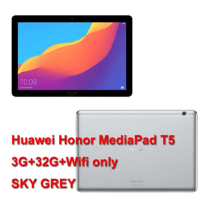 3G32G wifi grey Huawei MediaPad T5 huawei honor T5 Kirin 659 Восьмиядерный 10 дюймов 3G/4G ram 32G/64G rom wifi/LTE huawei honor T5 android планшет - Комплект: 3G32G wifi grey