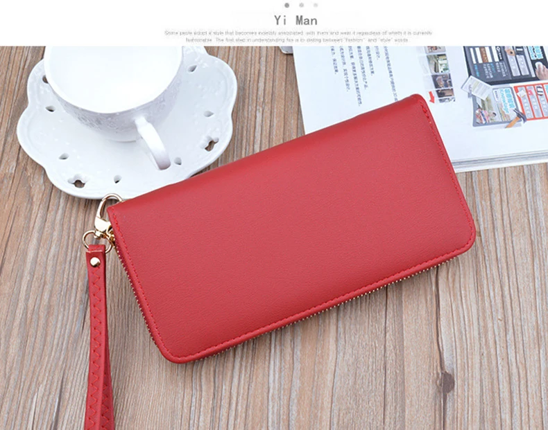 Korean New Wallet Women's Long Zipper Large Capacity Mobile Phone Bag Card Package Coin Purse Wild Love Color Hollow Clutch