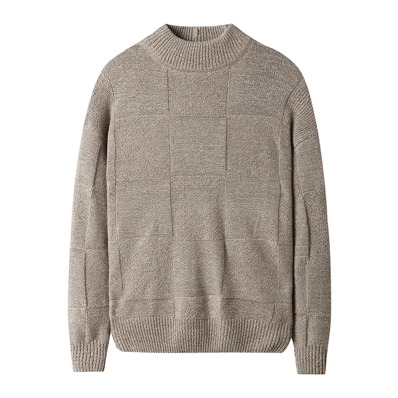 GustOmerD 2019 New Arrive Winter Pullovers Men Sweaters Casual Plaid Half Turtleneck Men Fashion Soft Warm Sweater Men