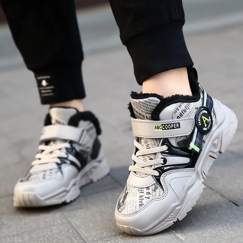 Kid Sneakers Boy Basketball Shoes Running Shoes Baby Children Shoes Sport Boot Fur Girl Shoes Outdoor Trainers Winter Kid Shoes
