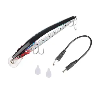 

USB Rechargeable Flashing LED Light Twitching Fishing Lure Bait Electric Life-like Vibrate Fishing Lures