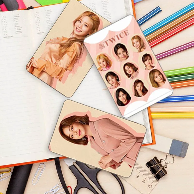 

Beautiful TWICE New Album Photocard Photo Card PVC Crystal Card Stickers For Bus Student Card Stationery 10Pcs/Set