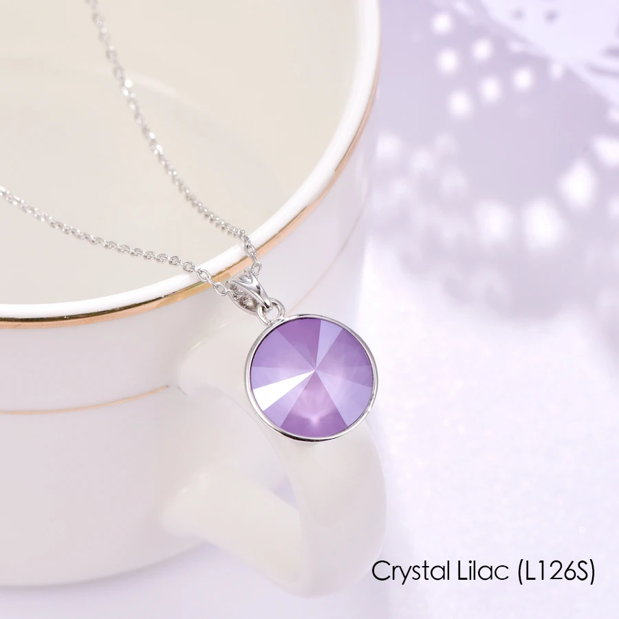 L126S Ожерелье с кристаллами Swarovski, новая мода, круглый камень Bella RIVOLI, ожерелье с кулоном для женщин, элегантные вечерние ювелирные изделия на свадьбу - Окраска металла: L126S