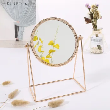 

INS Makeup Mirror Desktop Princess Mirror Northern European-Style Ultra-clear Simple Table Single-Sided Portable Dresser Beauty