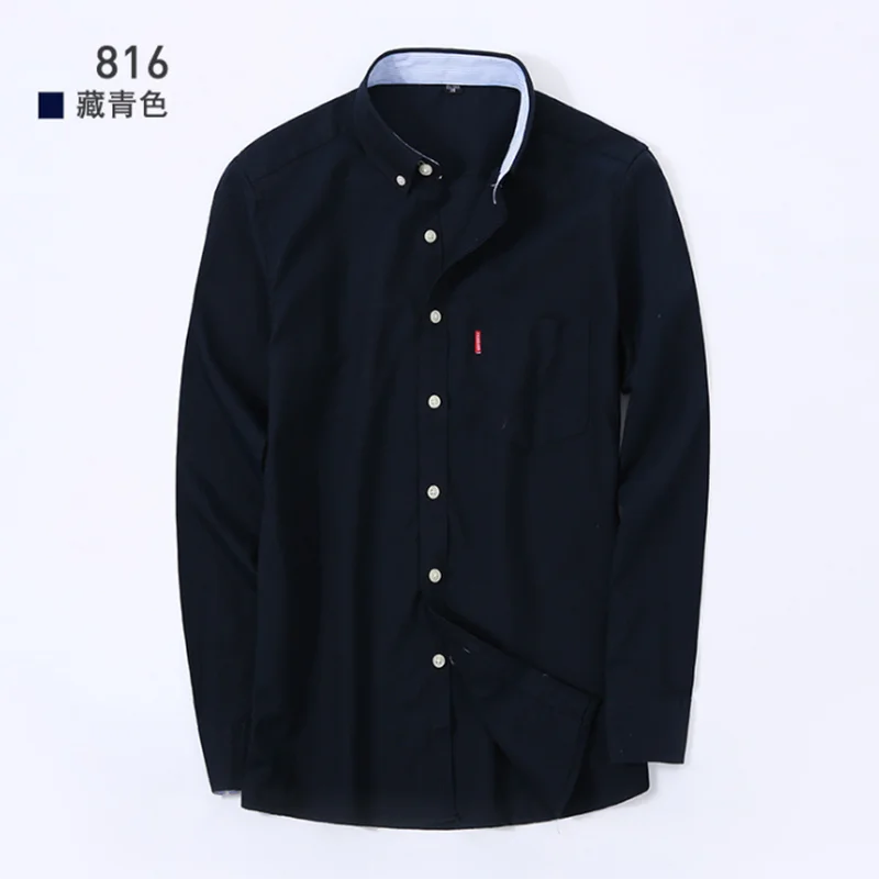 Модная мужская Весенняя однобортная рубашка с длинным рукавом Camisa, дышащая удобная оксфордская хлопковая ткань ярких цветов в английском стиле