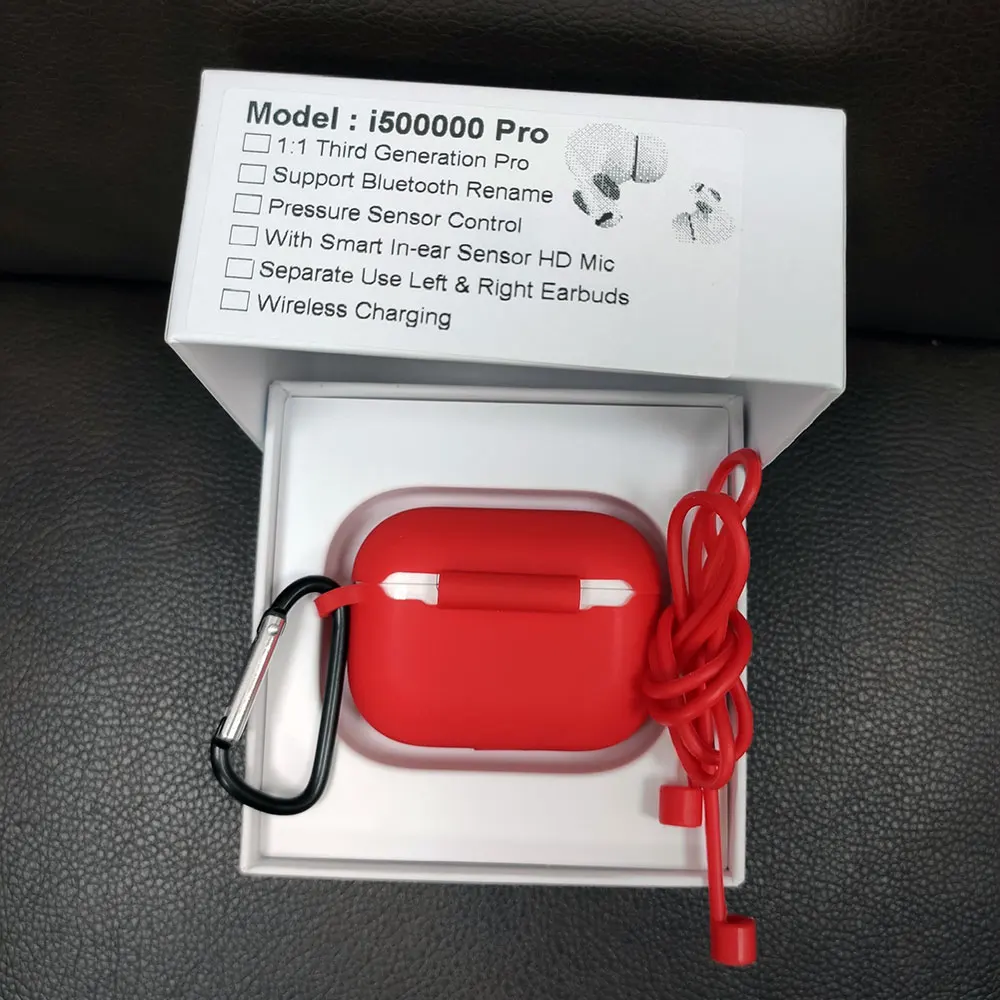 Red case 1:1 Air 3 Датчик давления беспроводные наушники i500000 Pro Tws Bluetooth наушники H1 чип Pk i100000 i200000 tws - Цвет: Red case